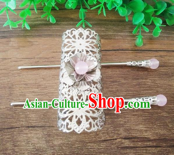 Handmade China Ancient Nobility Childe Hair Accessories Swordsman Argent Hairdo Crown for Men