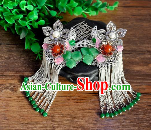 Ancient Chinese Handmade Tassel Hair Combs Hair Accessories Classical Hairpins for Women