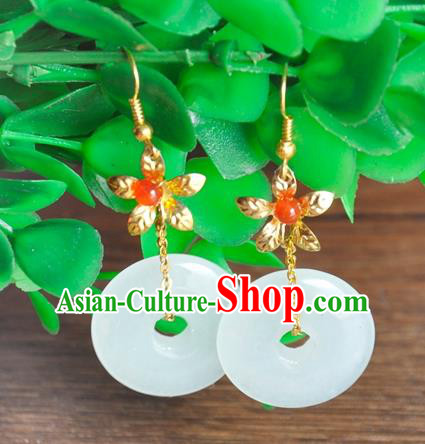Top Grade Chinese Handmade Accessories Hanfu Eardrop Jade Earrings for Women