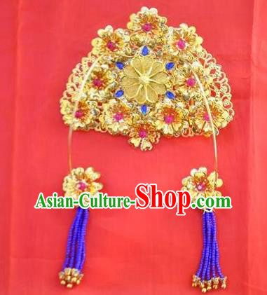 Ancient Chinese Handmade Hair Accessories Classical Hairpins Bride Phoenix Coronet for Women