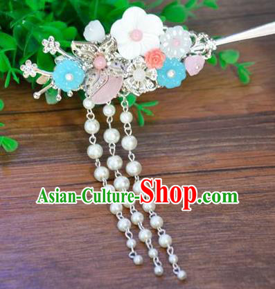Ancient Chinese Handmade Hair Accessories Classical Palace Hairpins Tassel Step Shake for Women