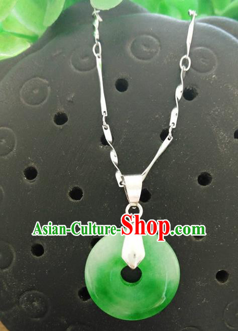 Chinese Ancient Handmade Jade Longevity Lock Jewelry Accessories Necklace for Women