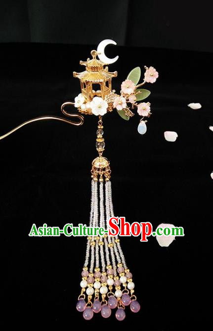 Chinese Ancient Hair Accessories Hanfu Hairpins Handmade Tassel Step Shake Hair Clip for Women