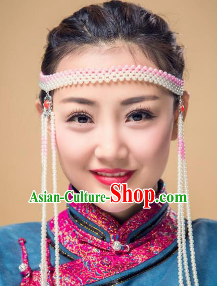 Traditional Chinese Folk Dance Tassel Hair Accessories, Mongolian Minority Hair Jewelry Dance Headwear for Women