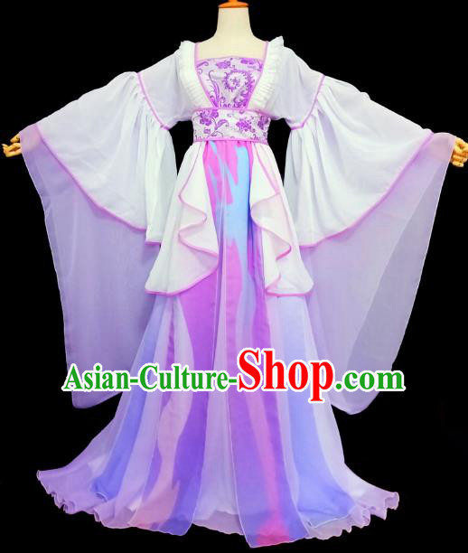 Chinese Ancient Cosplay Princess Costume Traditional Tang Dynasty Female Knight Purple Hanfu Dress for Women