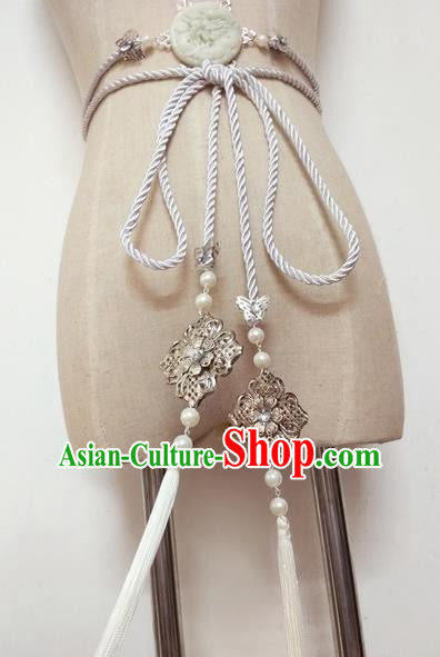 Chinese Ancient Handmade Jade Waist Accessories Hanfu Waist Strap Waistband for Women