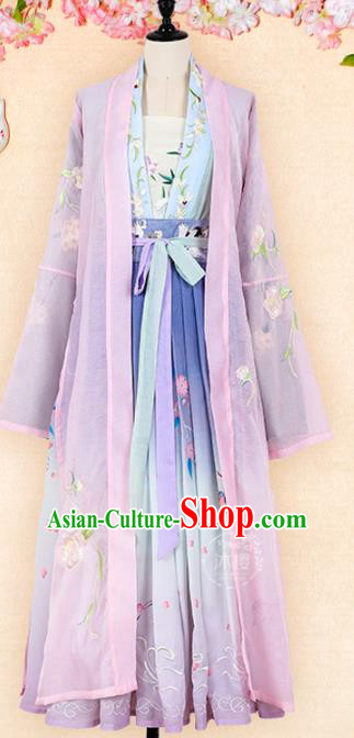 Chinese Traditional Ancient Princess Clothing Tang Dynasty Imperial Consort Embroidered Hanfu Dress for Women