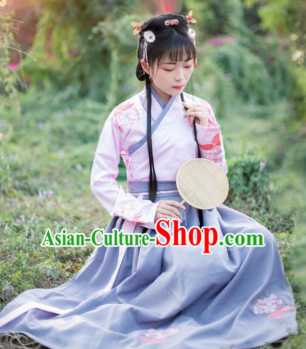 Chinese Ancient Palace Lady Hanfu Han Dynasty Imperial Concubine Queen Embroidered Historical Costumes