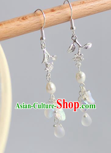 Chinese Ancient Handmade Earrings Accessories Hanfu Pearls Tassel Eardrop for Women