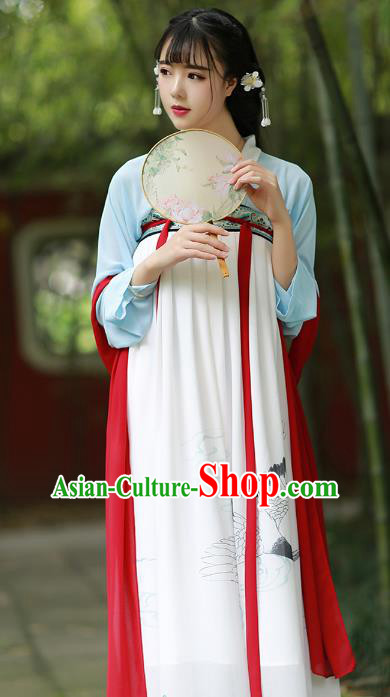 Chinese Traditional Tang Dynasty Young Lady Costumes Ancient Court Maid Clothing for Women