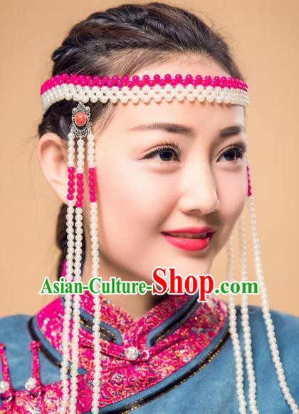 Chinese Traditional Ethnic Tassel Hair Accessories, Mongolian Minority Folk Dance Headwear for Women