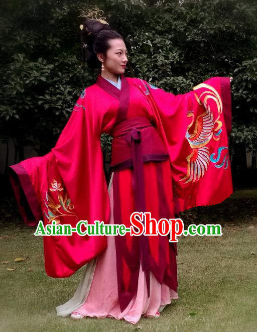 Chinese Ancient Palace Queen Costumes Traditional Han Dynasty Imperial Empress Embroidered Hanfu Dress for Women