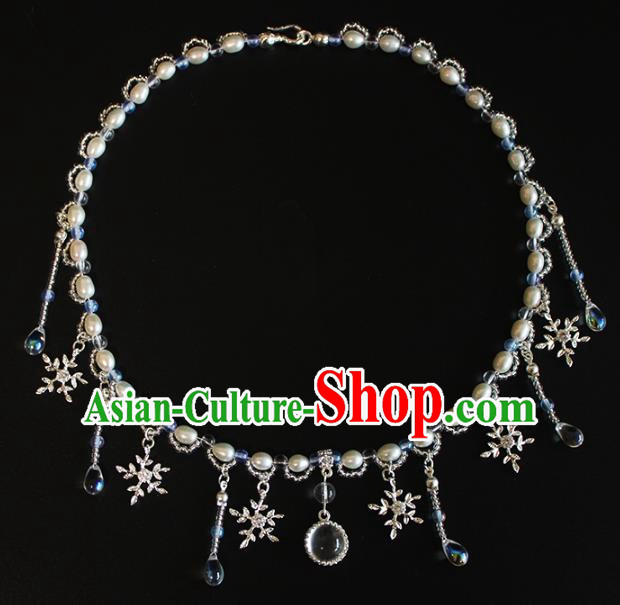 Chinese Ancient Handmade Pearls Necklace Accessories Hanfu Necklet for Women