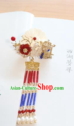 Chinese Ancient Handmade Palace Shell Tassel Hair Claw Hair Accessories Hanfu Hairpins for Women