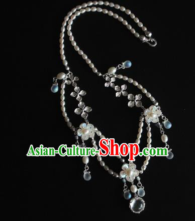 Chinese Ancient Handmade Hanfu Necklace Accessories Pearls Necklet for Women