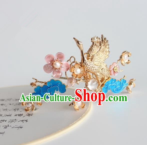 Chinese Ancient Handmade Crane Hair Clips Hair Accessories Hanfu Hairpins for Women