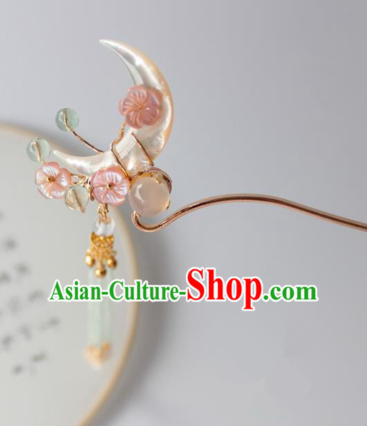 Chinese Ancient Handmade Moon Hair Clip Hair Accessories Hanfu Hairpins for Women