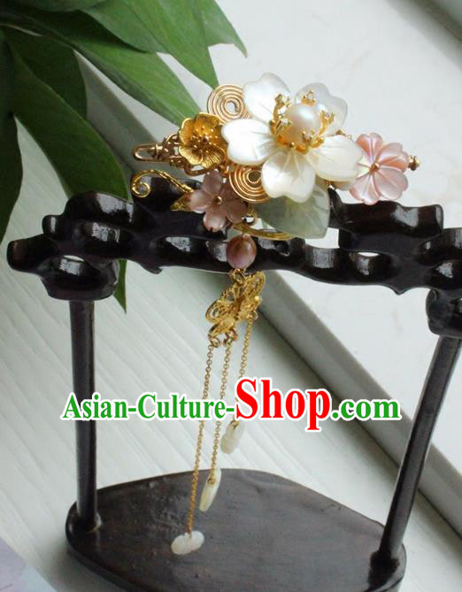 Chinese Ancient Handmade Shell Hair Claw Classical Hair Accessories Hanfu Hairpins for Women