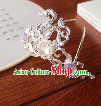 Chinese Ancient Handmade Classical Dragon Hair Comb Hair Accessories Hanfu Hairpins for Women