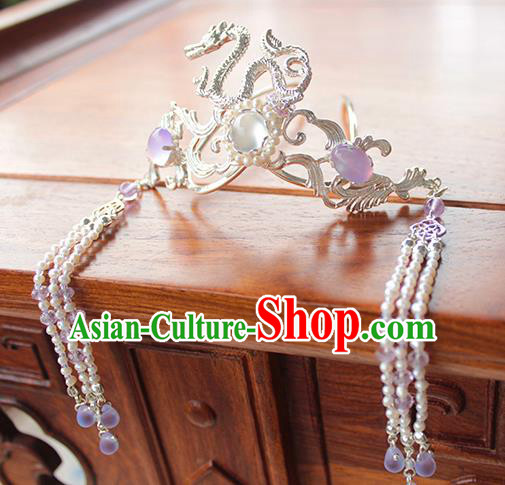 Chinese Ancient Handmade Classical Dragon Hair Coronet Hair Accessories Hanfu Hairpins for Women