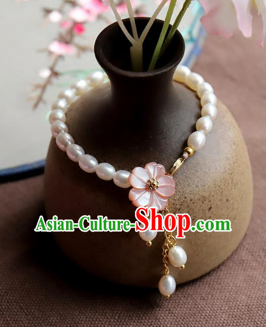 Chinese Ancient Handmade Classical Pearls Bracelets Accessories Hanfu Bangle for Women