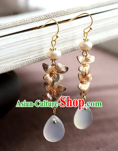 Chinese Ancient Handmade Classical Earrings Accessories Hanfu Eardrop for Women