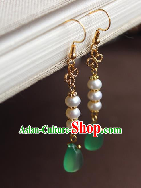 Chinese Ancient Handmade Hanfu Accessories Tassel Earrings for Women