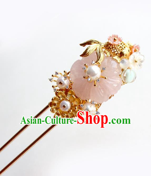 Chinese Ancient Handmade Hair Clip Classical Hair Accessories Hanfu Goldfish Hairpins for Women