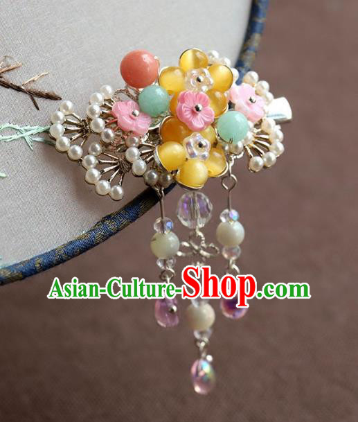 Chinese Ancient Handmade Beads Hair Claw Classical Hair Accessories Hanfu Hairpins for Women