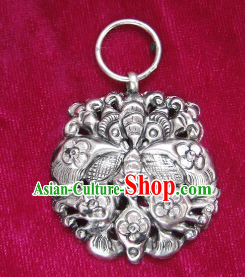 Chinese Miao Nationality Silver Ornaments Traditional Hmong Necklace Pendant Accessories for Women
