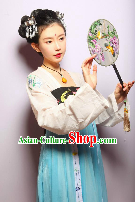 Ancient Chinese Palace Maid Costume Tang Dynasty Maidenform Embroidered Hanfu Dress for Women