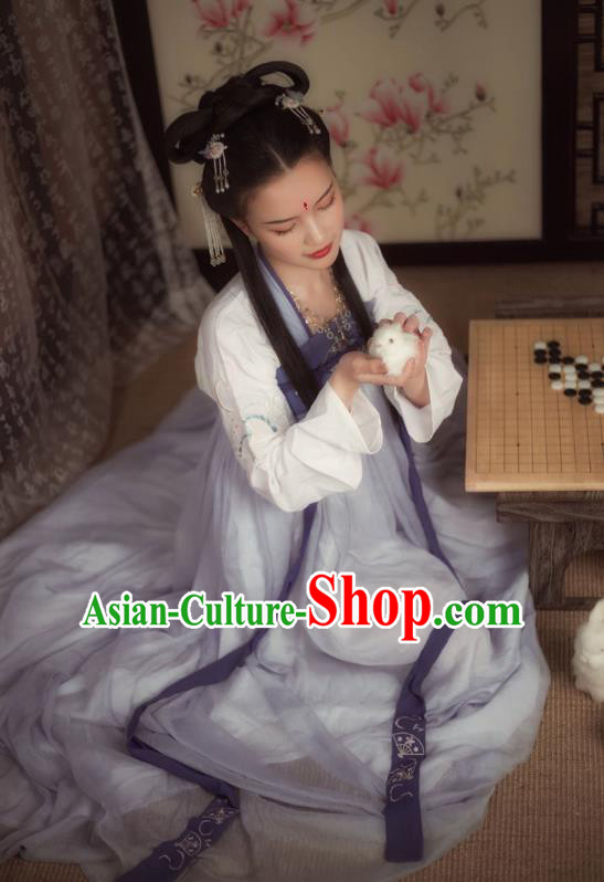 Ancient Chinese Palace Princess Costume Tang Dynasty Maidenform Embroidered Hanfu Dress for Women