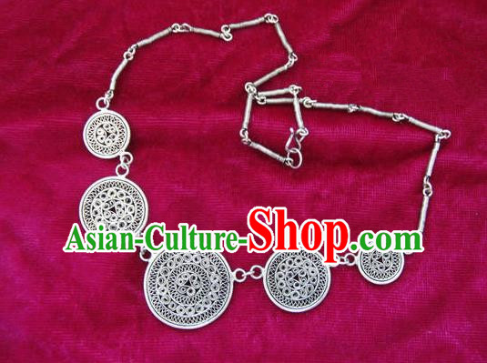 Chinese Miao Nationality Ornaments Sliver Bracelet Traditional Hmong Brace Lace Jewelry for Women