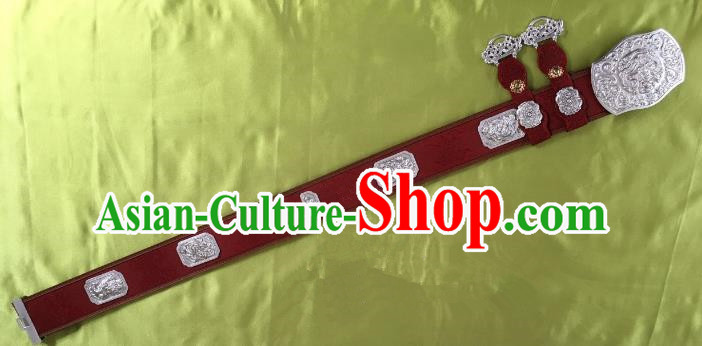 Traditional Chinese Mongol Nationality Waistband Mongolian Robe Leather Belts for Men