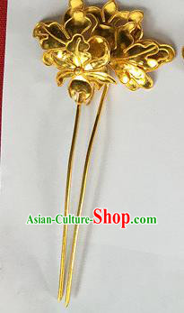 Chinese Traditional Miao Nationality Golden Hair Clip Hair Accessories Hairpins Headwear for Women