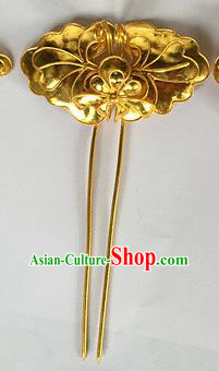 Chinese Traditional Miao Nationality Hair Clip Hair Accessories Golden Hairpins Headwear for Women