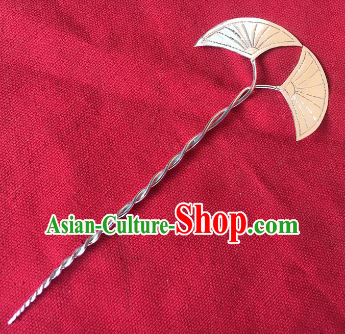 Traditional Chinese Miao Nationality Hanfu Ginkgo Leaf Hairpins Hair Accessories for Women