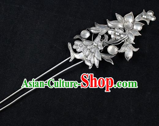Traditional Chinese Miao Nationality Lotus Hairpins Hair Accessories for Women