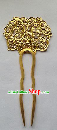 Traditional Chinese Miao Nationality Wedding Golden Hair Clip Hairpins Hair Accessories for Women