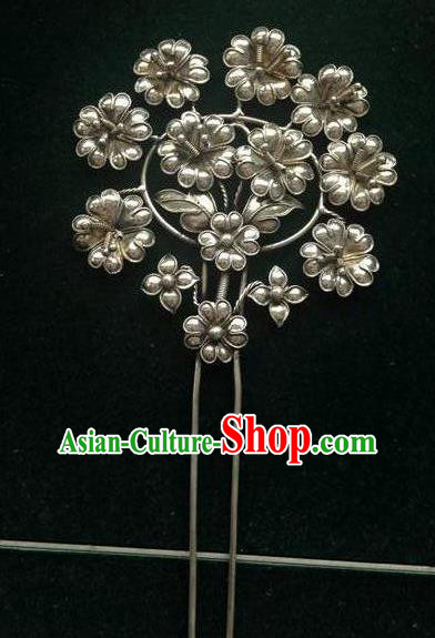 Traditional Chinese Miao Nationality Hair Accessories Minority Flowers Hairpins for Women