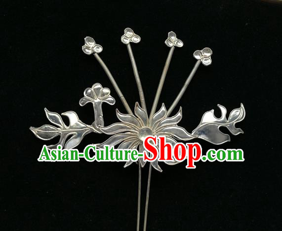 Traditional Chinese Miao Nationality Hair Accessories Chrysanthemum Hairpins for Women