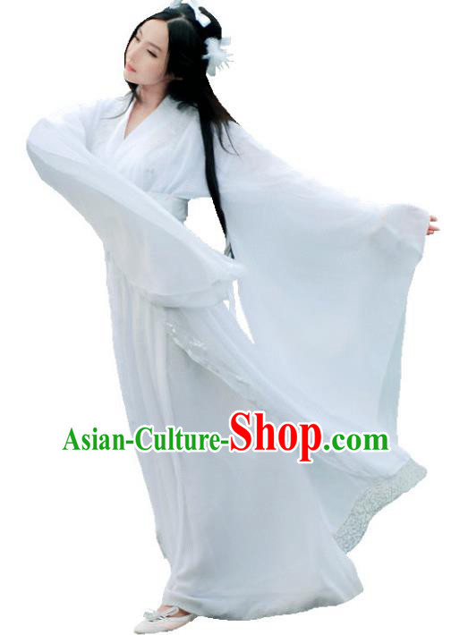 Chinese Ancient Fairy White Hanfu Dress Tang Dynasty Palace Princess Costumes for Women