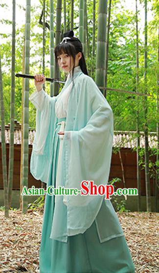 Traditional Chinese Jin Dynasty Swordswoman Hanfu Dress Ancient Costumes for Women