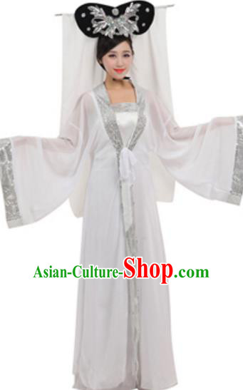 Traditional Chinese Ancient Fairy Costume Song Dynasty Madam White Snake Historical Clothing and Headpiece Complete Set