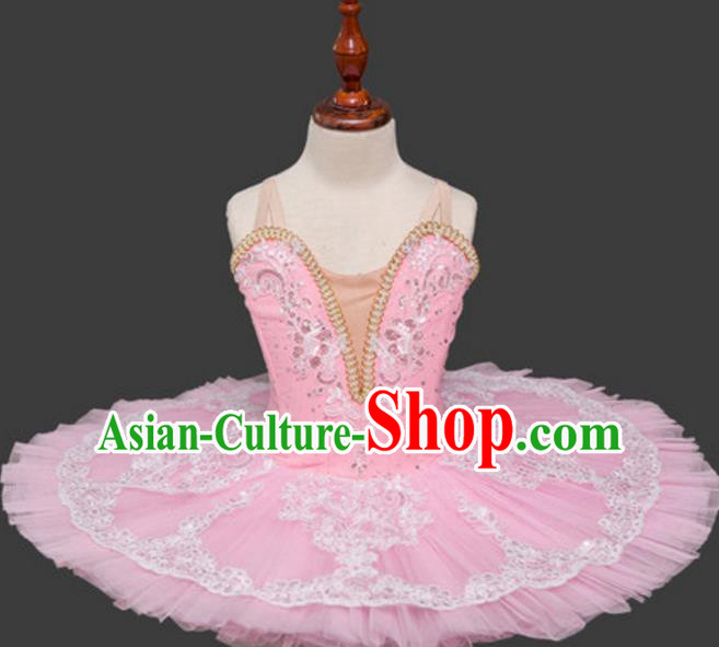 Top Grade Ballet Dance Costume Pink Bubble Dress Ballerina Dance Tu Tu Dancewear for Women