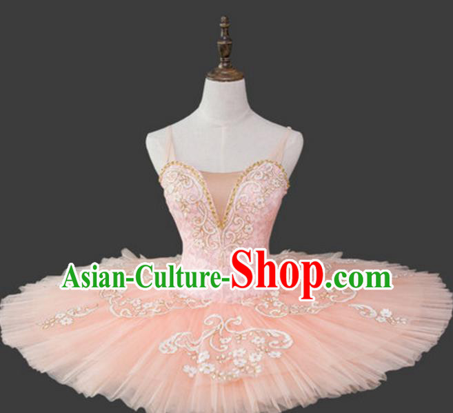 Top Grade Modern Dance Costume Ballet Ballerina Dance Pink Dress for Women