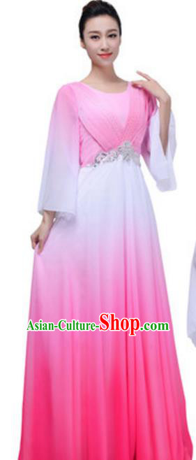 Top Grade Chorus Group Choir Pink Full Dress, Compere Stage Performance Modern Dance Costume for Women