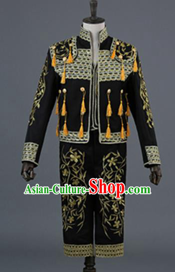 Top Grade European Traditional Court Costumes England Prince Black Suits for Men