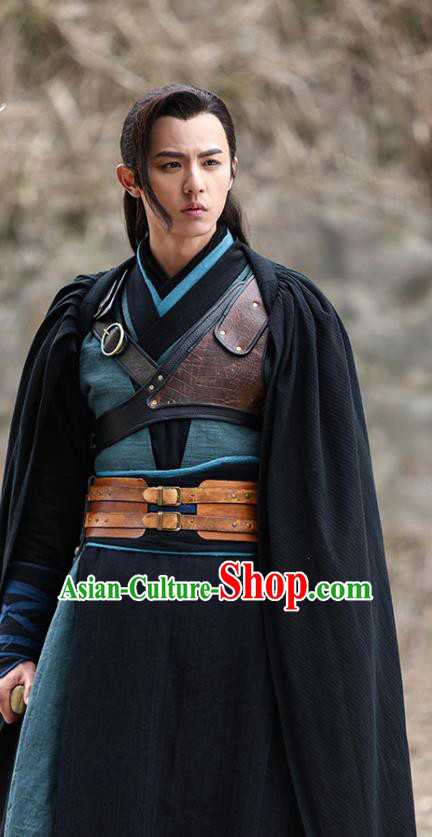 Traditional Chinese Ancient Assassinator Jing Ke Costume Qin Dynasty Swordsman Clothing for Men