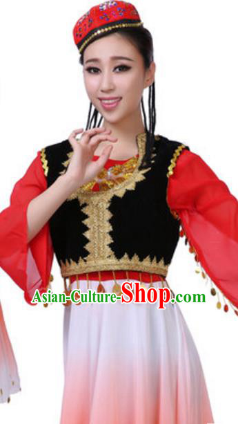 Traditional Chinese Yangge Fan Dance Folk Dance Ethnic Costume Classical Yangko Chorus Modern Dance Dress Halloween Clothing and Shoes